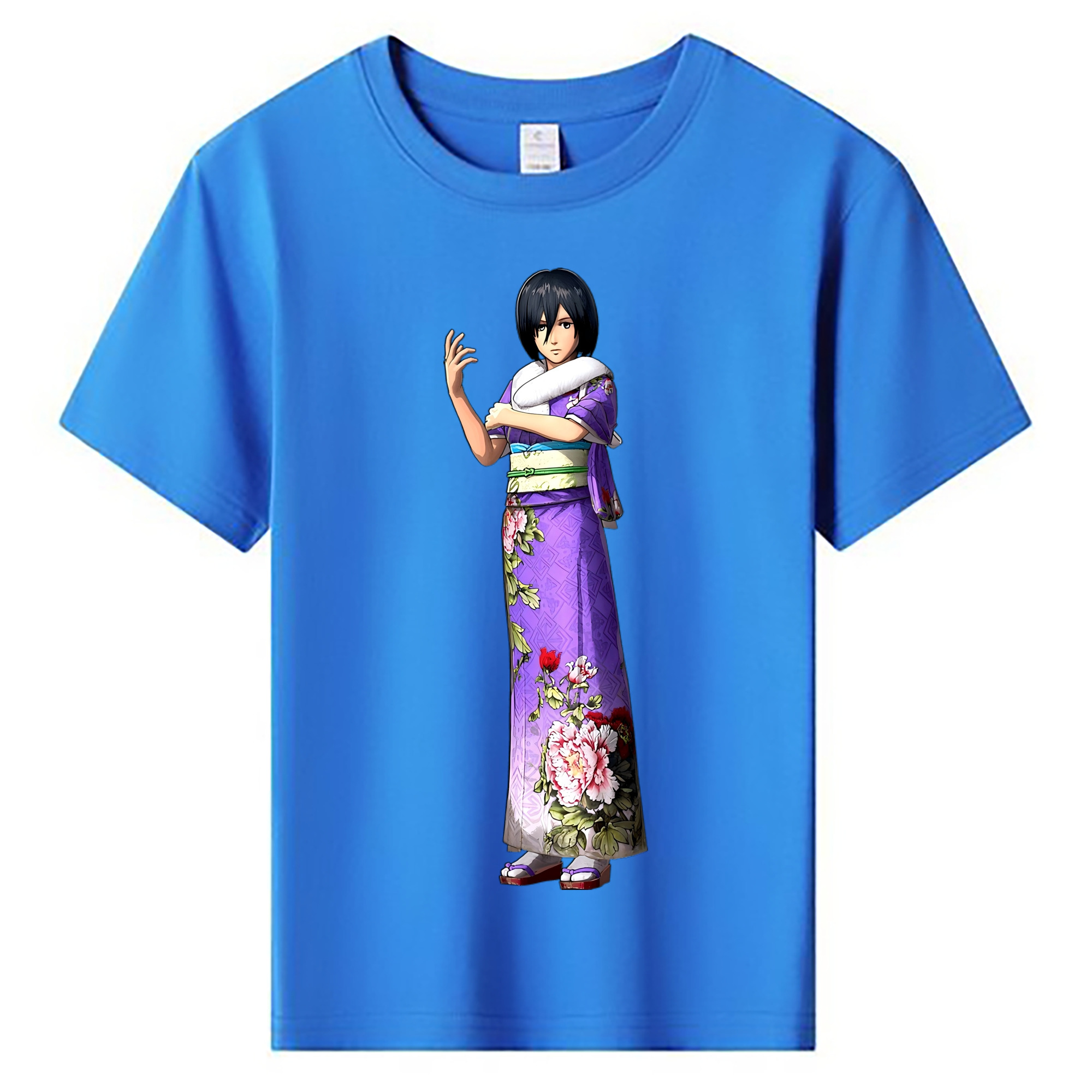 （画像用） 進撃の巨人 ミカサ·アッカーマン Attack on Titan Mikasa Ackerman 綿100％キッズTシャツ（フロントプリント）